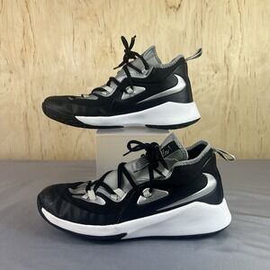 Nike Future Court 2 Boys Size 7Y Silver White Black High Top Shoes BQ5628-001